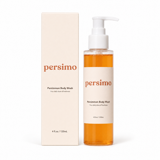 persimo Persimmon Body Wash 120ml bottle with carton, front