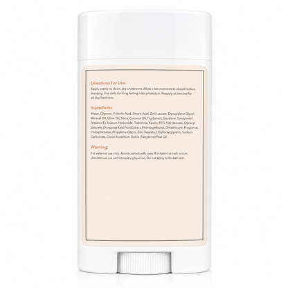 persimo Natural Deodorant back label - directions, ingredients, warning