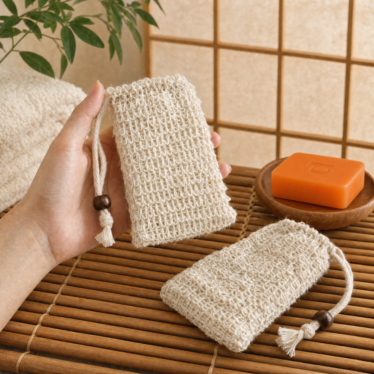 Bolsa exfoliante para jabón